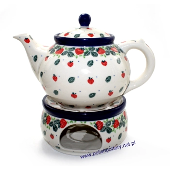 Czajnik 1,2L + Podgrzewacz 15,5 cm dek. 2709X Truskawki